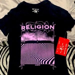True Religion T-Shirt. Says size x-small but looks more like a small or medium.